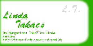 linda takacs business card